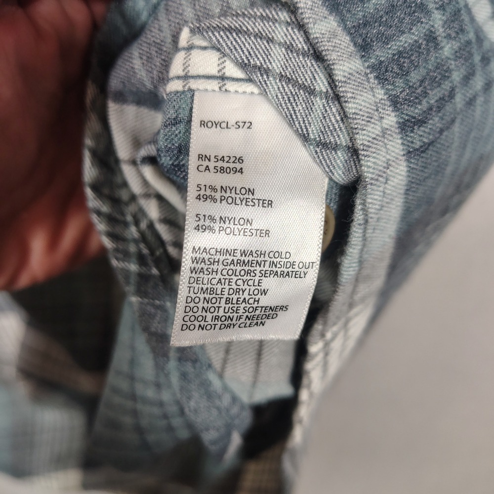 Royal Robbins Flannel Shirt Mens L Blue Plaid Button Down Synthetic Blend 42195 - Picture 4 of 10